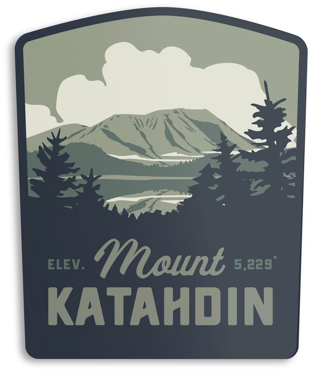 Mount Katahdin Sticker Sticker  