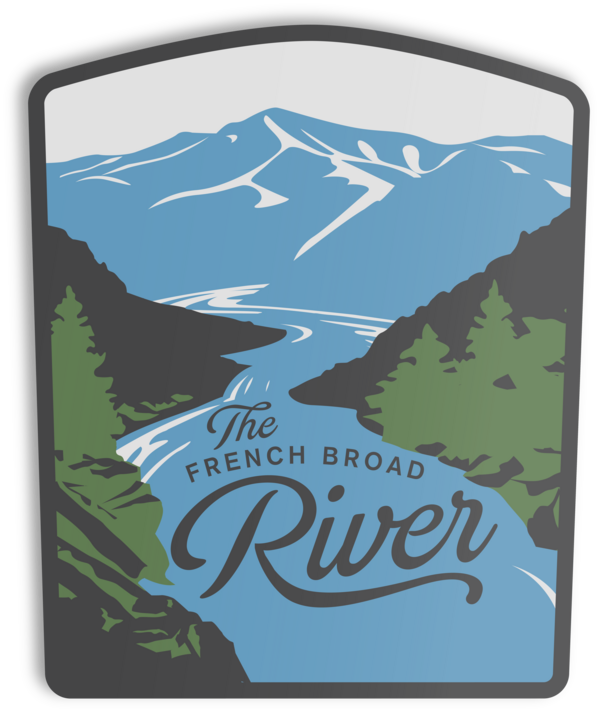 French Broad River Sticker Sticker  