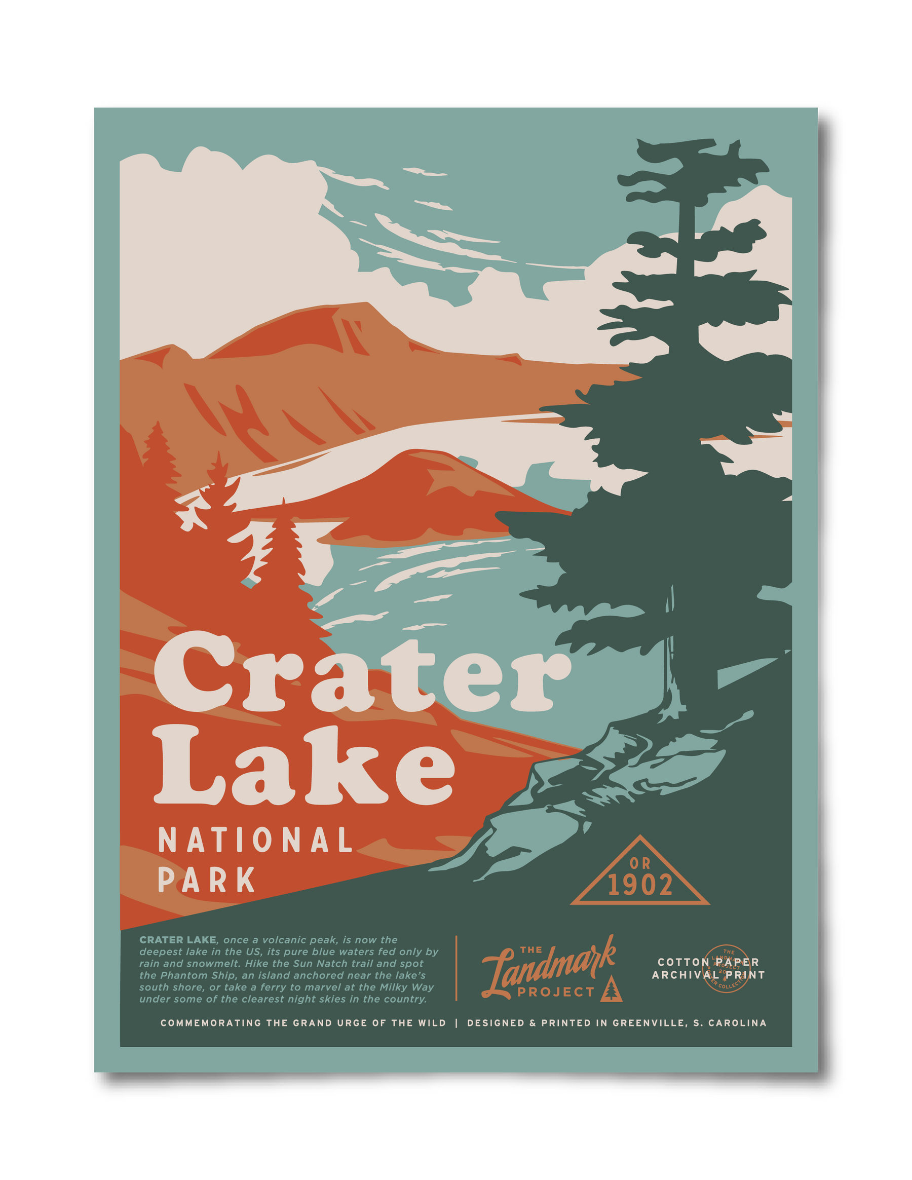 Crater Lake National Park Poster The Landmark Project