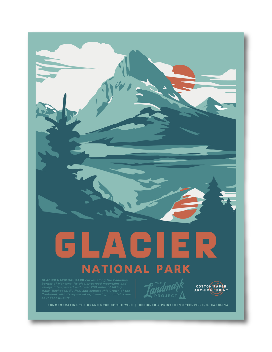 Glacier National Park Poster Poster 12" x 16" 