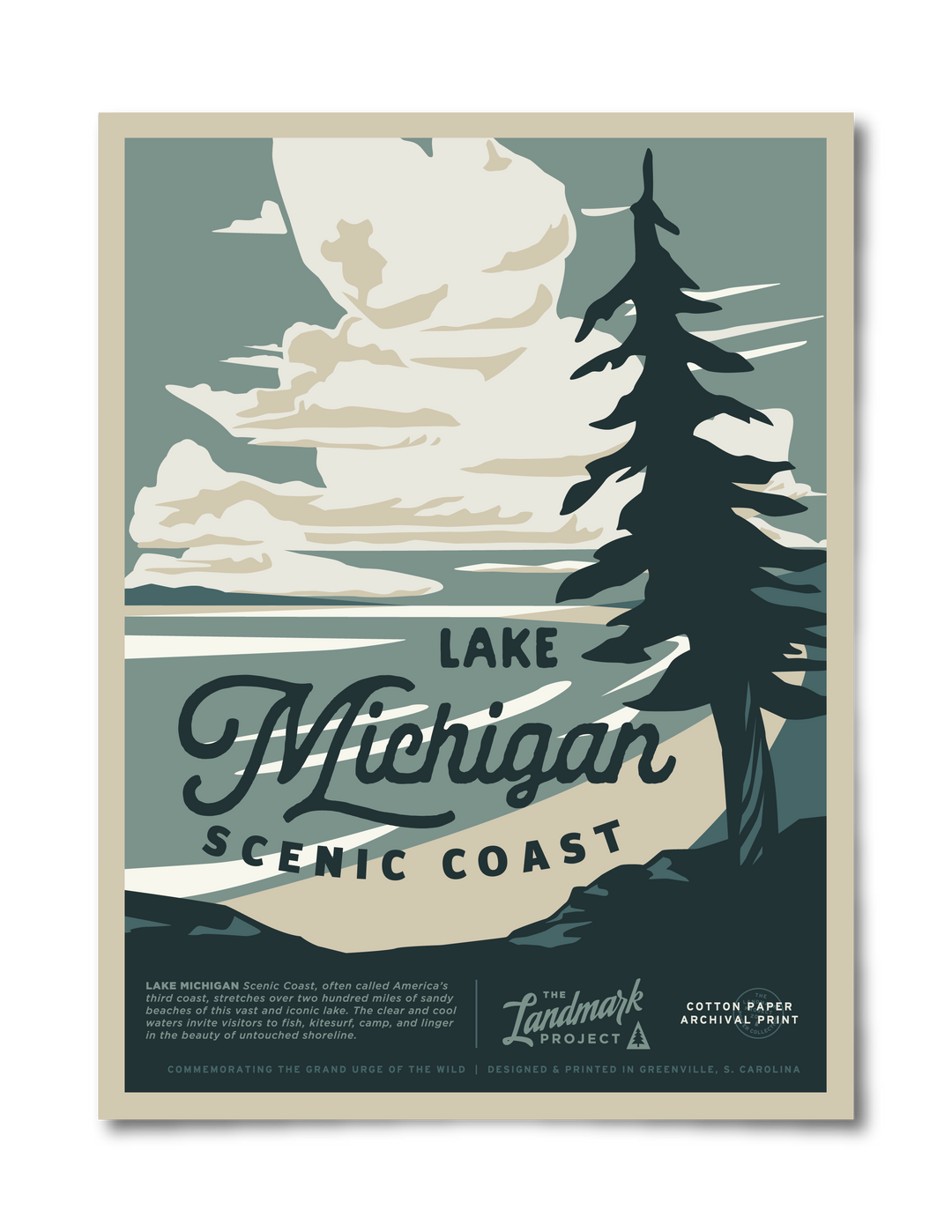 Lake Michigan Poster Poster 12" x 16" 