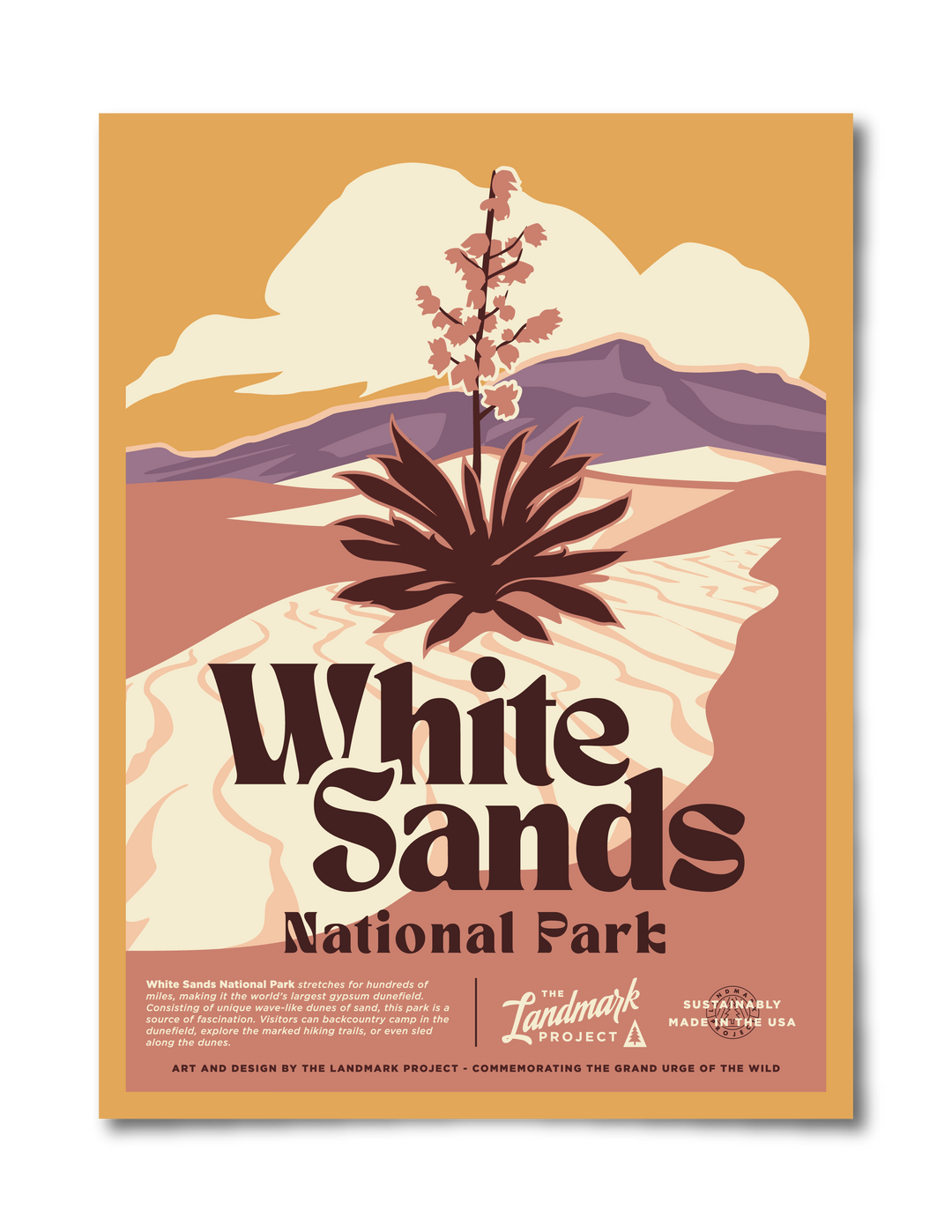 White Sands National Park poster Poster 12x16 