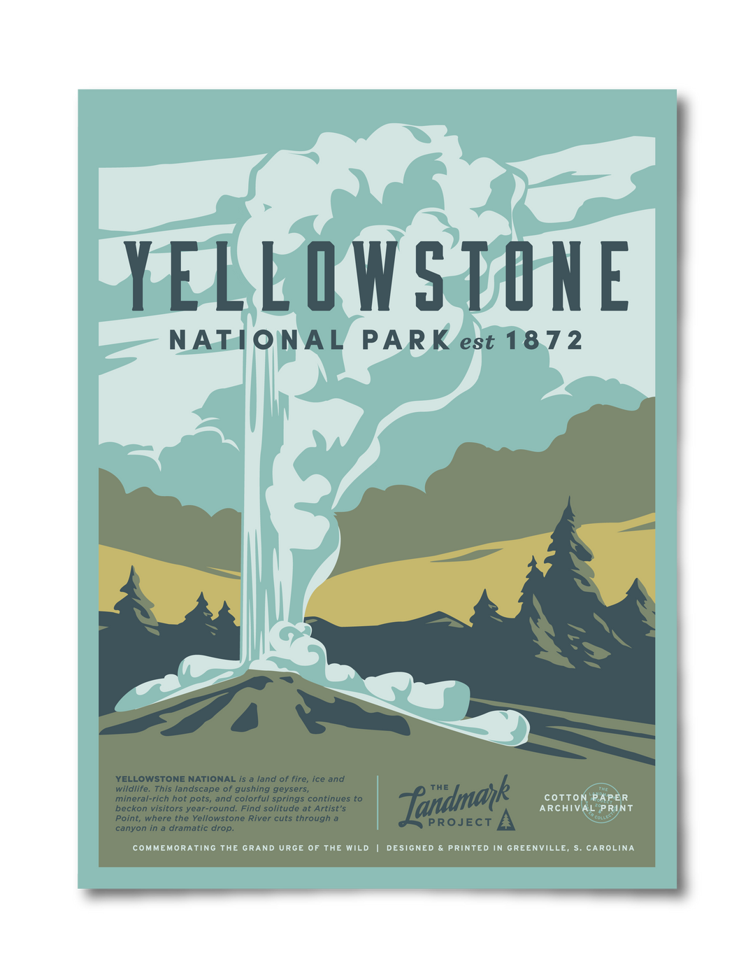 Yellowstone National Park Poster Poster 12" x 16" 