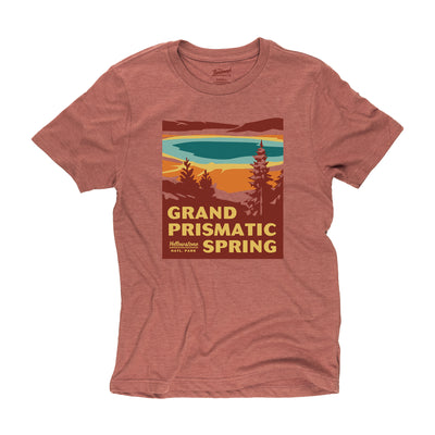 Grand Prismatic Spring t-shirt in red rocks